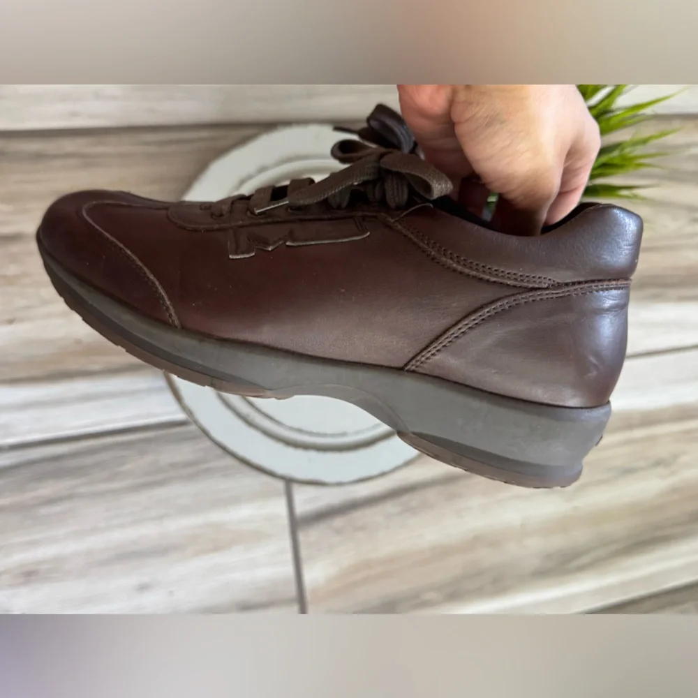 MaxMara Leather Lace‑Up Sneakers Brown Women's US 6 Brown‎ Leather Casual